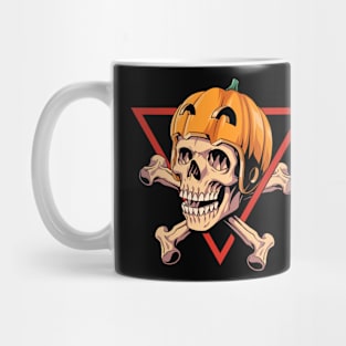 Skull pumpkin helmet Mug